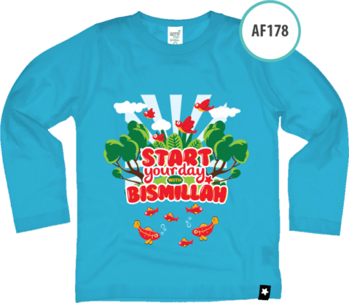 AF178 Kaos Anak Start your day with Bismillah