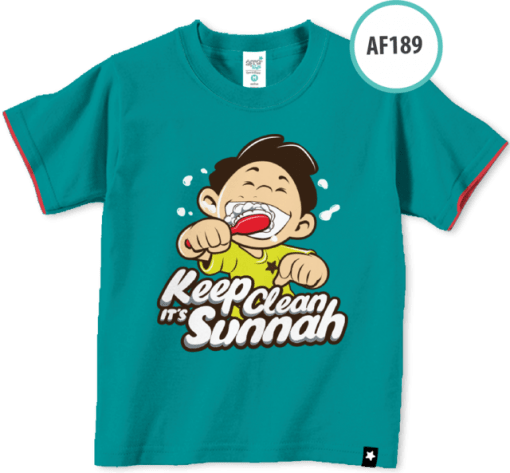 AF189 Kaos Anak Keep Clean It's Sunnah