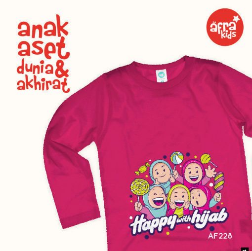 AF228 Kaos Anak Happy With Hijab