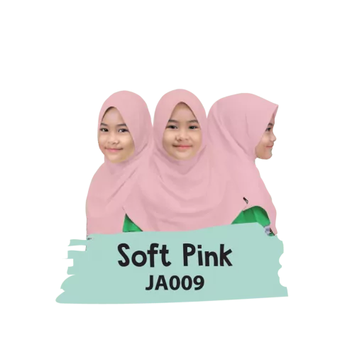 JA009 Jilbab Anak Soft Pink 1