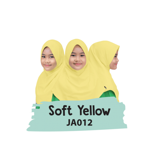 JA012 Jilbab Anak Soft Yellow 1