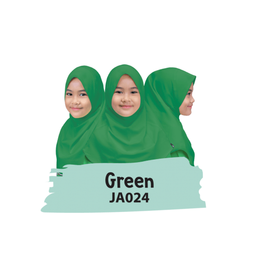 JA024 Jilbab Anak Green 1